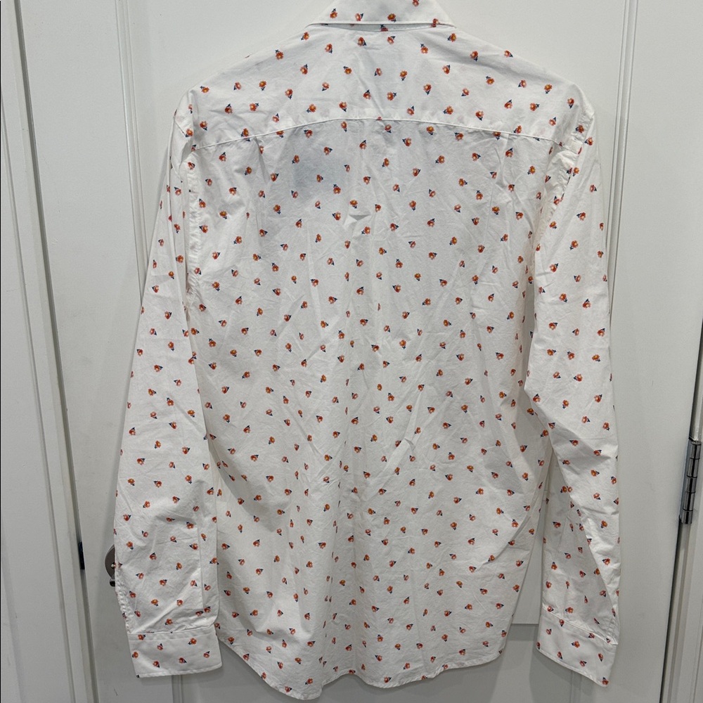 Serge Blanco White Floral Men's Shirt - Picture 5 of 5